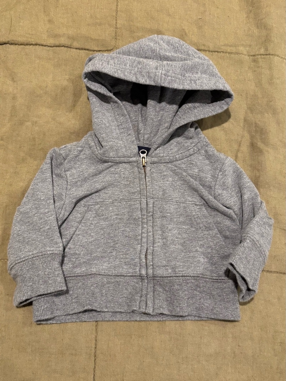 Primary Heather Gray Zip-Up Hoodie 0-3m